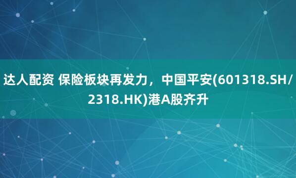 达人配资 保险板块再发力，中国平安(601318.SH/2318.HK)港A股齐升