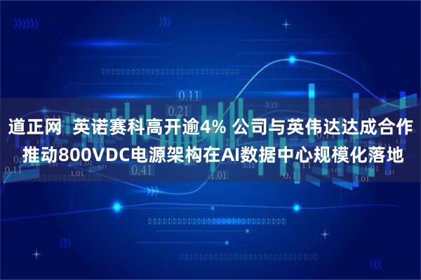 道正网  英诺赛科高开逾4% 公司与英伟达达成合作 推动800VDC电源架构在AI数据中心规模化落地