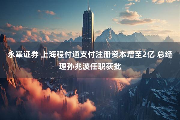 永崋证券 上海程付通支付注册资本增至2亿 总经理孙兆波任职获批
