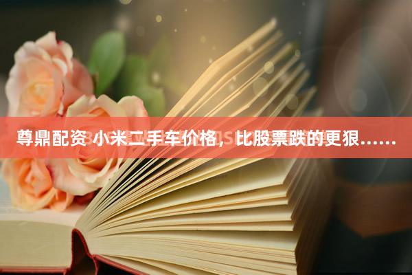 尊鼎配资 小米二手车价格，比股票跌的更狠......